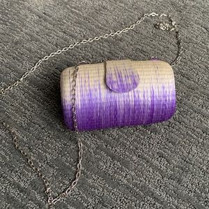 New Adorable purple cream woven shoulder bag